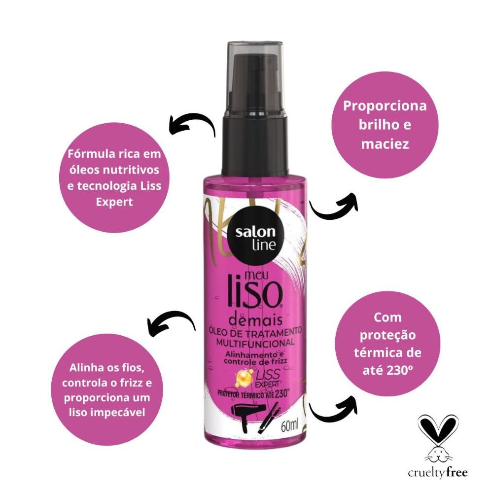 Óleo de Tratamento Multifuncional Salon Line Meu Liso Demais 60ml 60ml 2