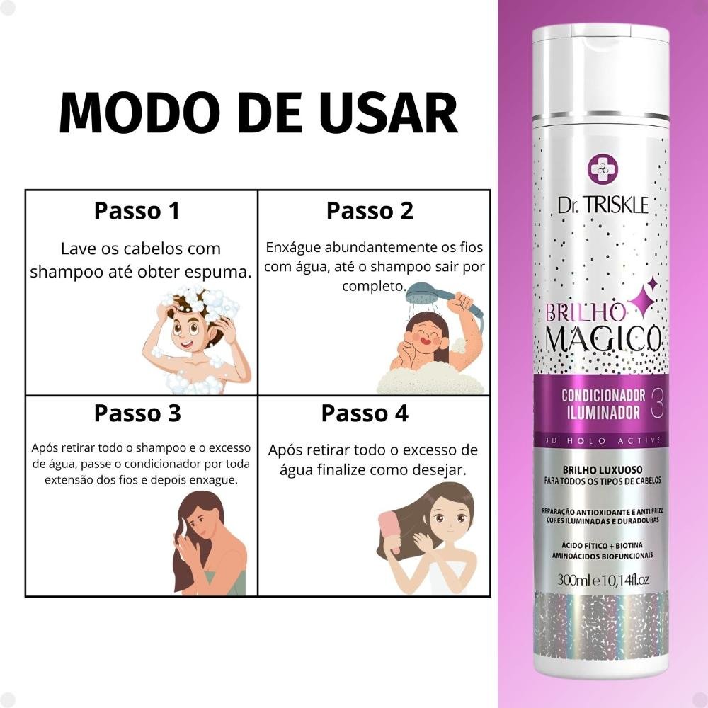 Condicionador Iluminador Dr Triskle Brilho Mágico 300ml 300ml 5