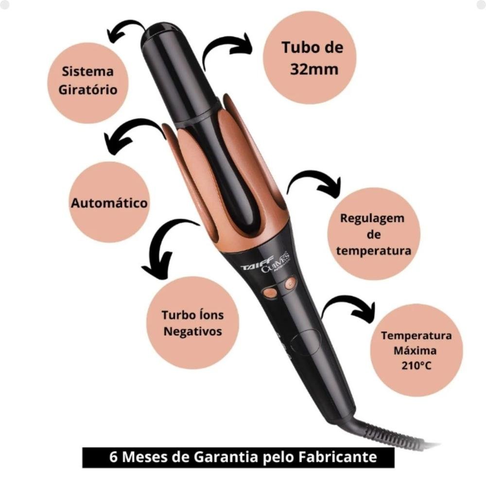 Modelador Automático Taiff Curves Automatic 210°c Bivolt Bivolt 2