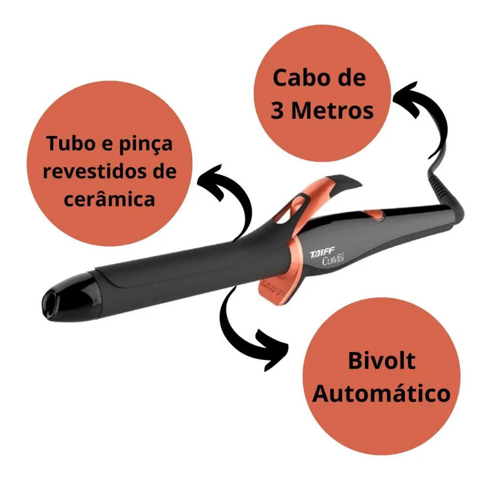 Modelador Taiff Curves 25mm 1'' 210°c Bivolt Bivolt 2