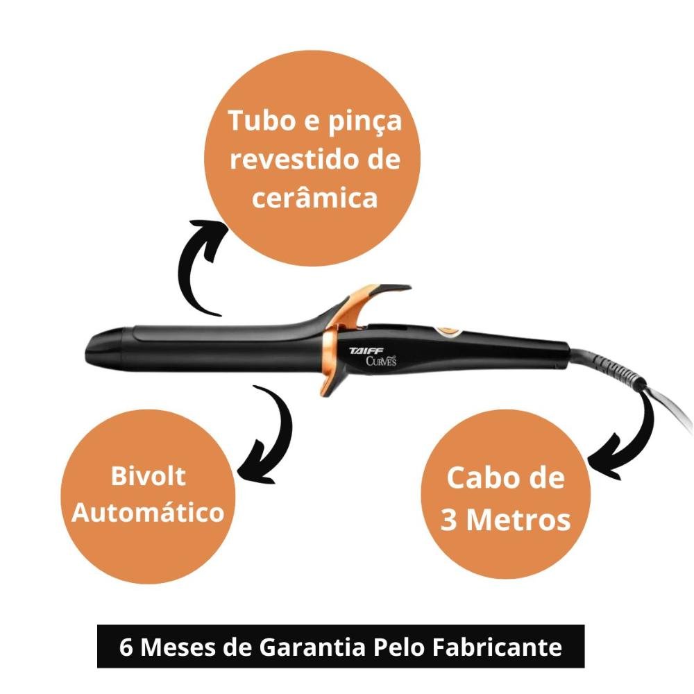 Modelador Taiff Curves 32mm 1 1/4 210°c Bivolt Bivolt 2