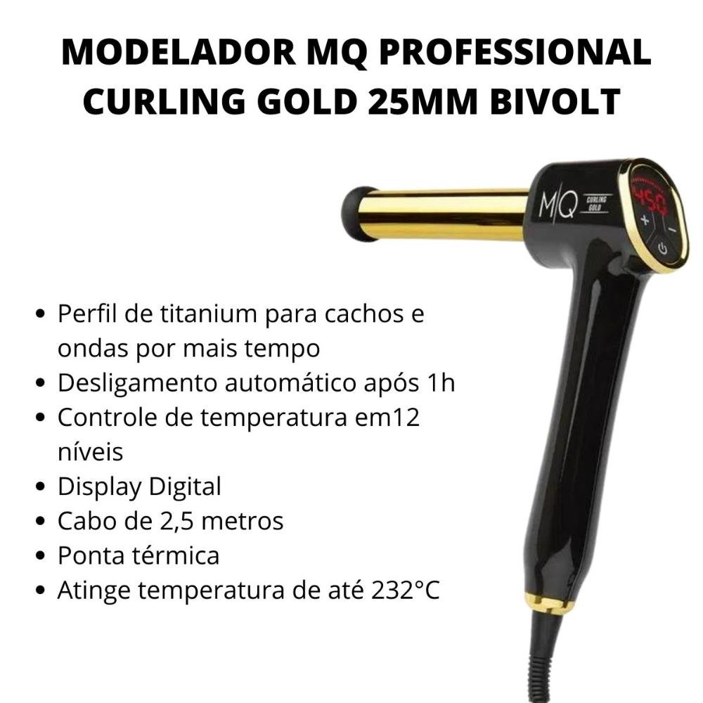 Mq Professional Modelador Curling Gold 25mm Bivolt Bivolt 2