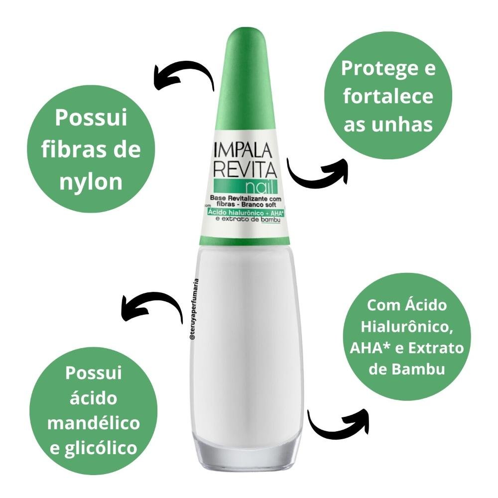 Base com Fibras Impala Revita Nail Branco Soft 7,5ml 7,5ml 2
