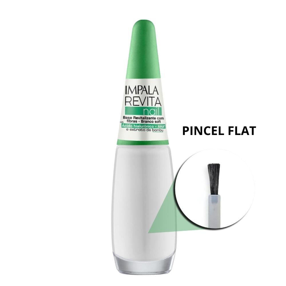 Base com Fibras Impala Revita Nail Branco Soft 7,5ml 7,5ml 3