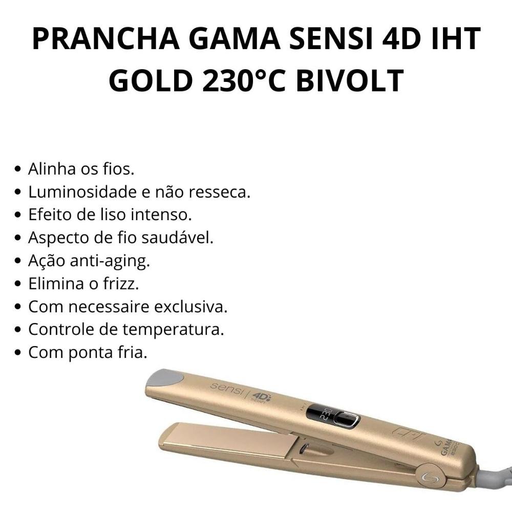 Prancha Gama Sensi 4d Iht Gold 230°c Bivolt Bivolt 2