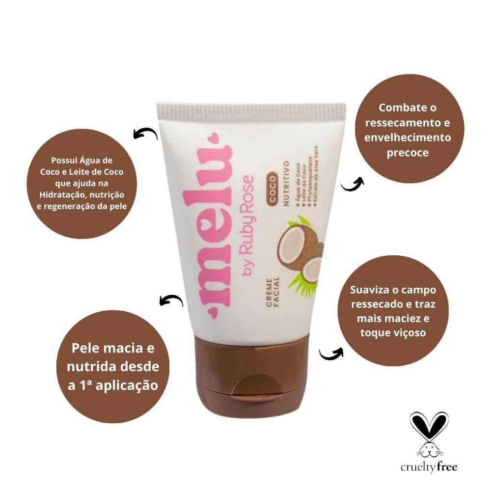 Creme Facial Melu By Ruby Rose Coco Nutritivo 40g 40g 2