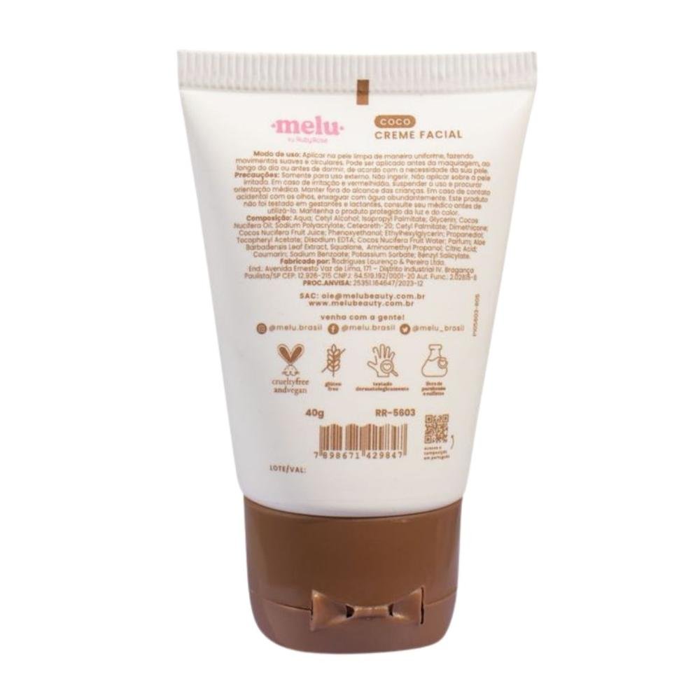 Creme Facial Melu By Ruby Rose Coco Nutritivo 40g 40g 3