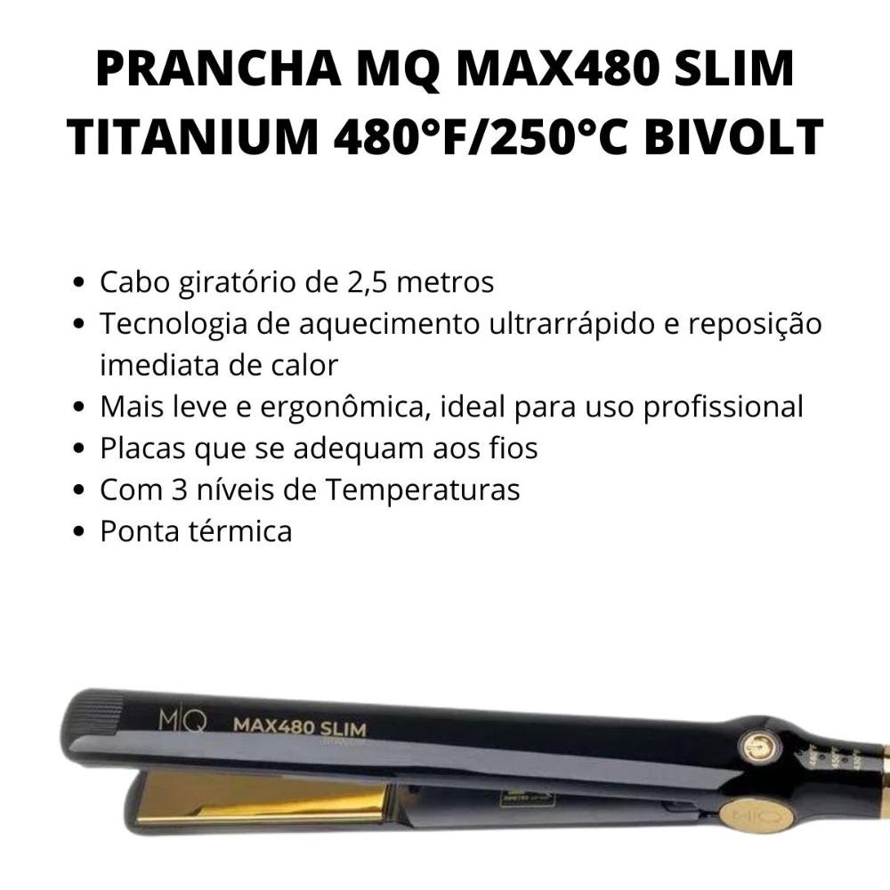 Prancha Mq Max480 Slim Titanium 480°f Bivolt Bivolt 2
