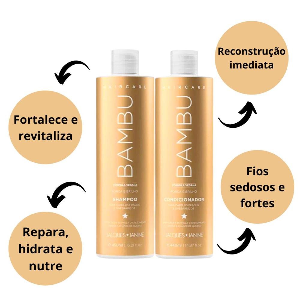 Shampoo + Condicionador Jacques Janine Hair Care Bambu 440ml 440ml 5