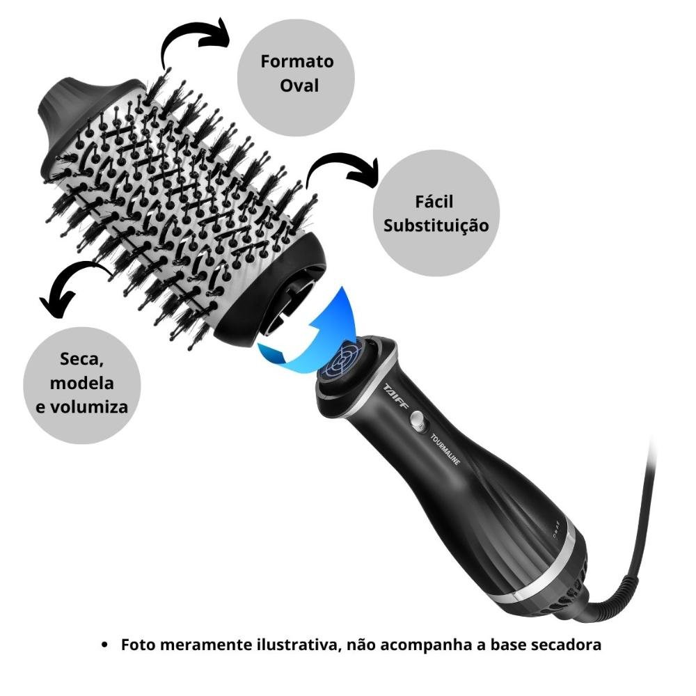Refil Escova Secadora Taiff Tourmaline Formato Oval ÚNICO 2