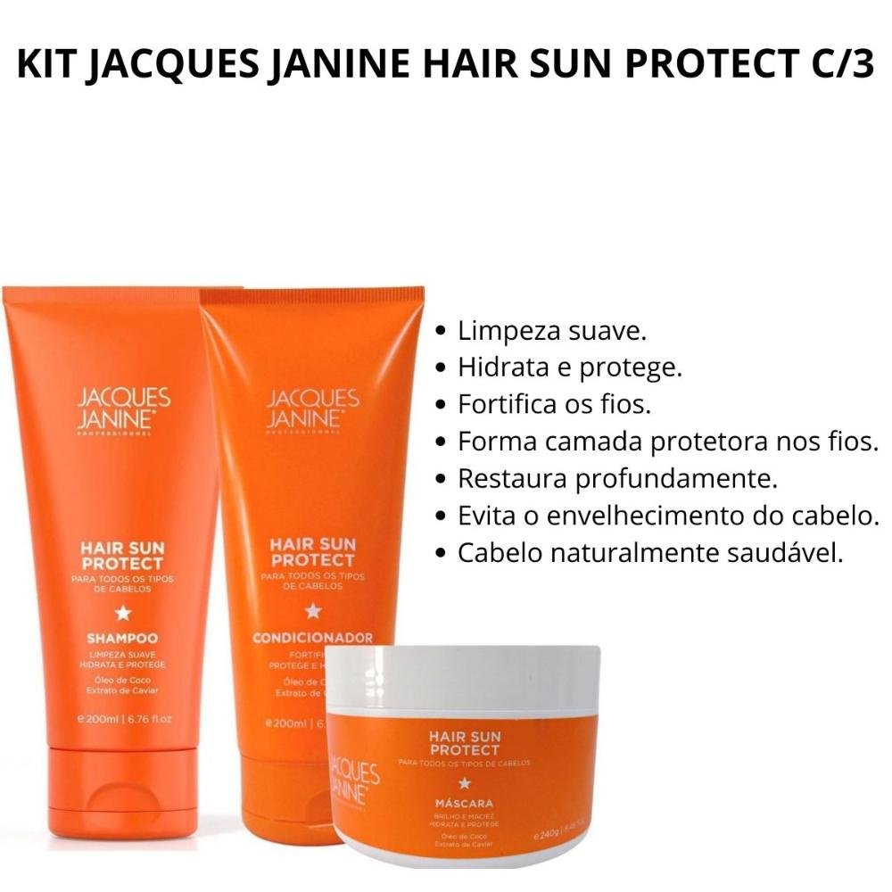 Jacques Janine Hair Sun Protect: Shampoo, Condicionador e Máscara 240g 250g 2
