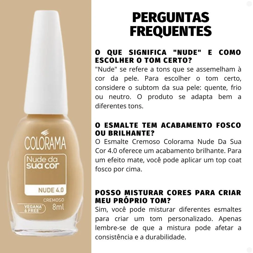 Esmalte Cremoso Colorama Nude Da Sua Cor 4.0 Cor 4.0 5
