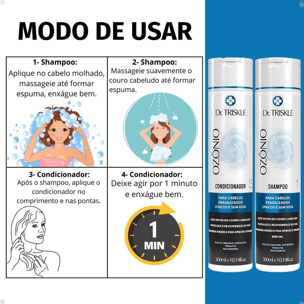Kit Dr Triskle Ozônio: Shampoo e Condicionador 300ml 300ml 5