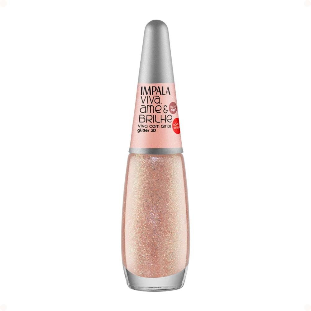 Esmalte Glitter 3D Impala Viva, Ame e Brilhe Viva com Amor 7,5ml Viva Com Amor 1