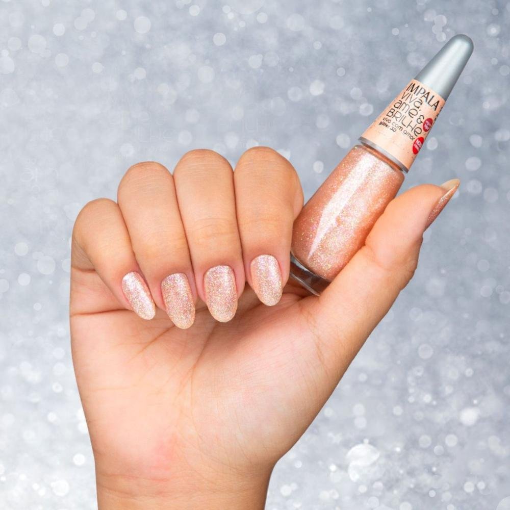 Esmalte Glitter 3D Impala Viva, Ame e Brilhe Viva com Amor 7,5ml Viva Com Amor 3