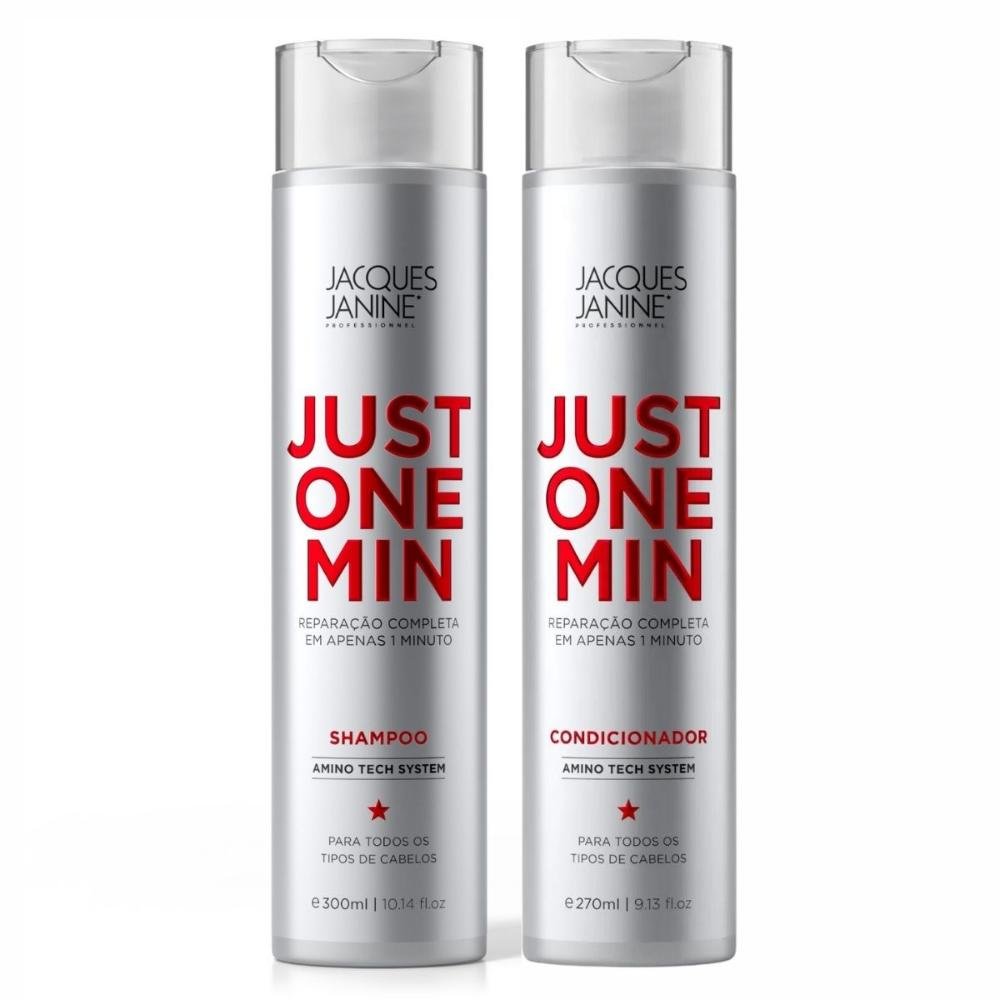 Kit Jacques Janine Just One Min: Shampoo e Condicionador 270ml ÚNICO 1