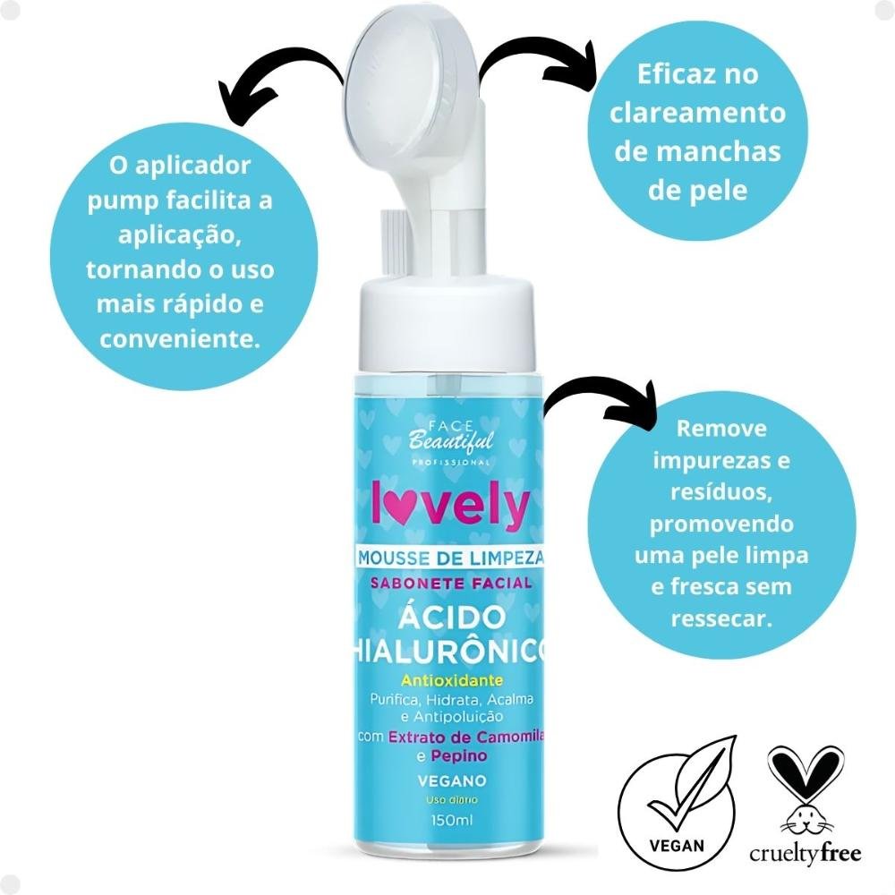 Mousse de Limpeza Face Beautiful Ácido Hialurônico 150ml 150ml 2