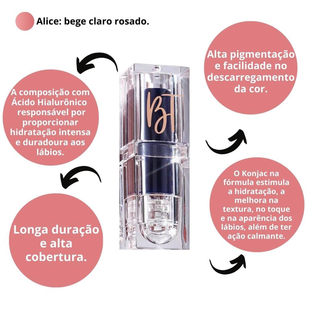 Batom Aveludado Bruna Tavares Bt Lux + Alice Alice 2