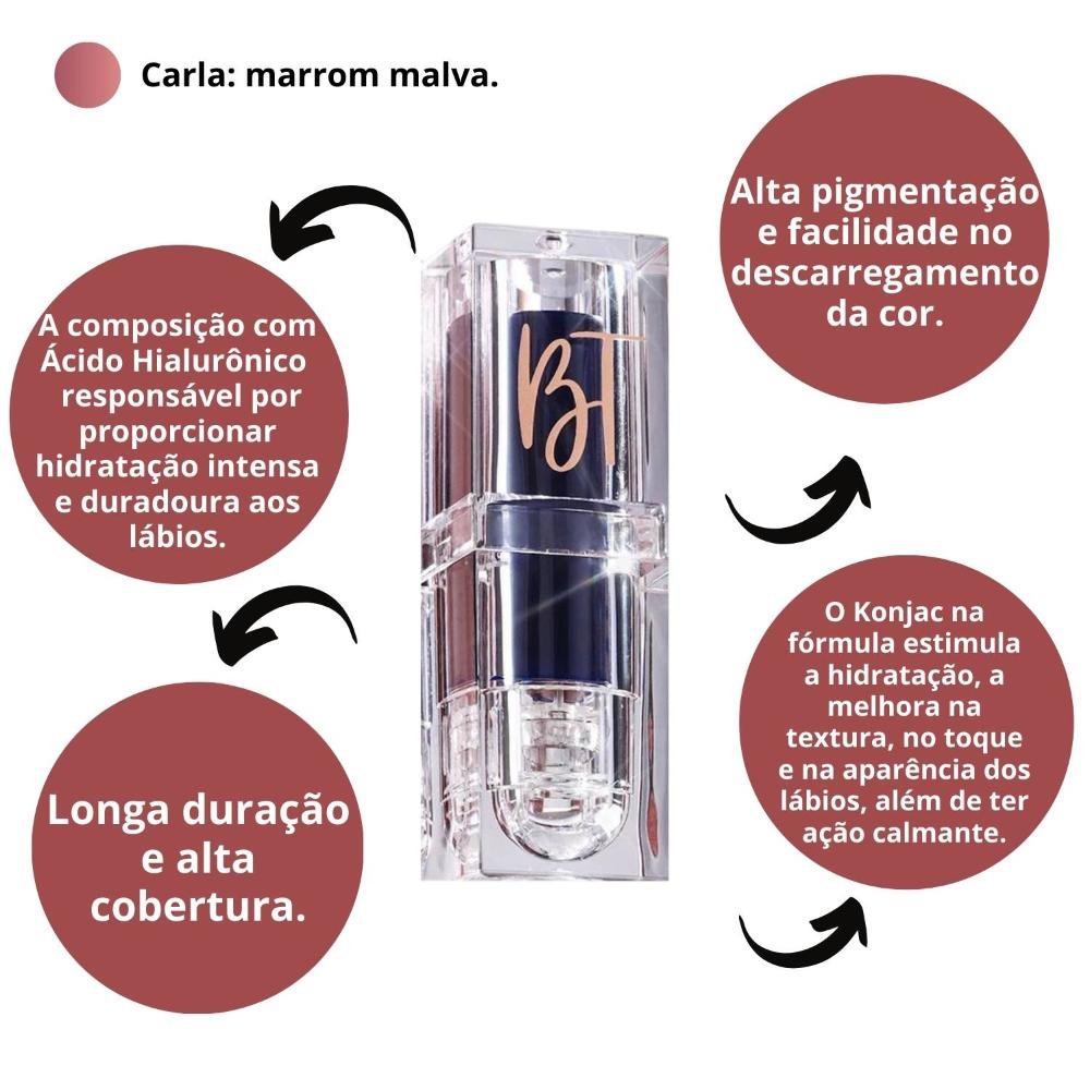 Batom Aveludado Bruna Tavares Bt Lux + Carla Carla 2