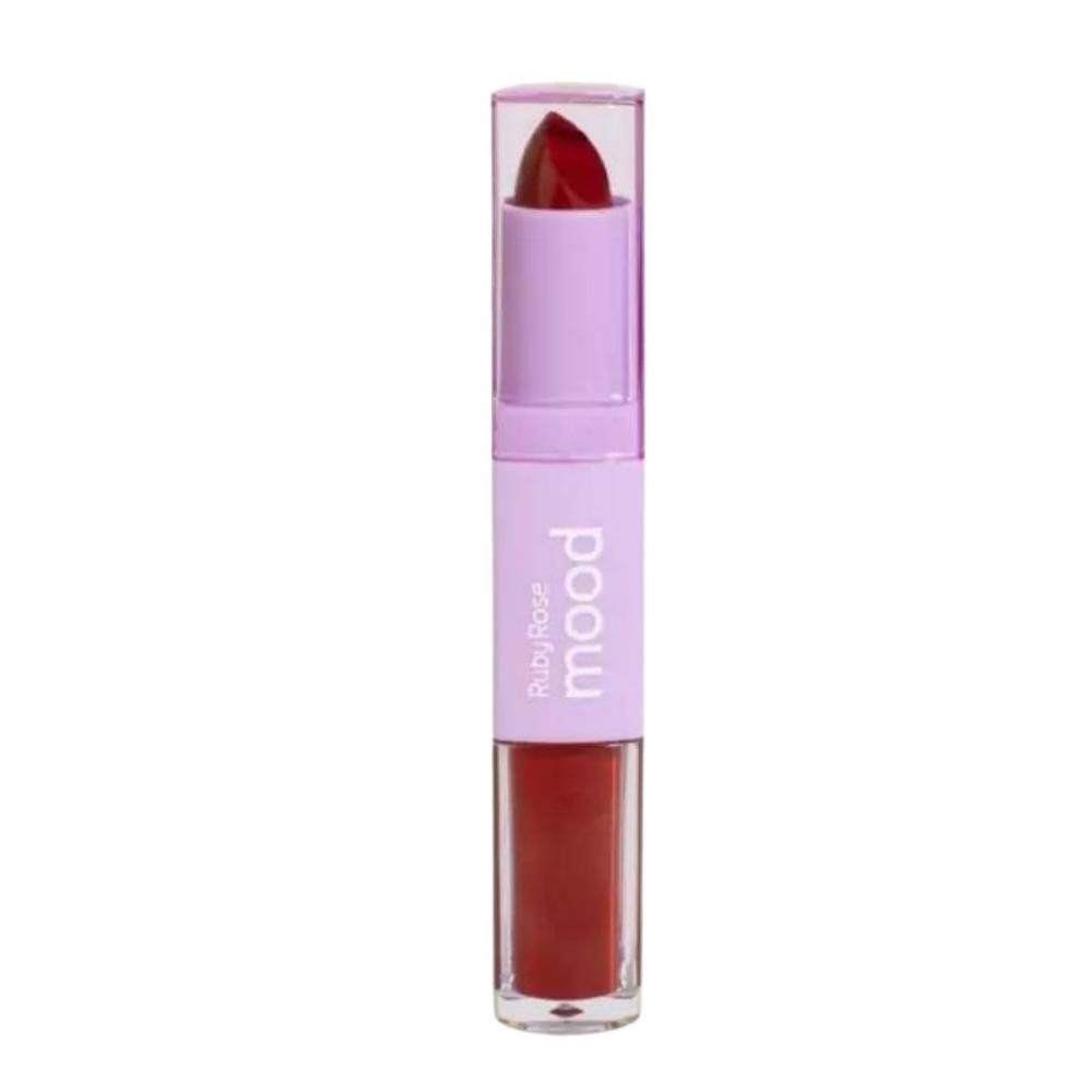 Batom Duo Ruby Rose Mood Vitamina e Cm09 3,2g #882b26 3