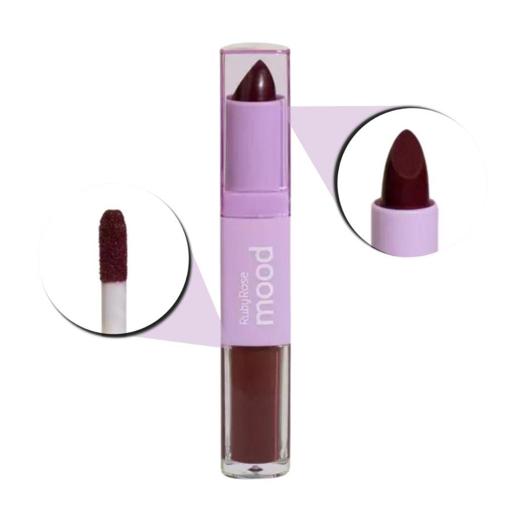 Batom Duo Ruby Rose Mood Vitamina e Cm18 3,2g