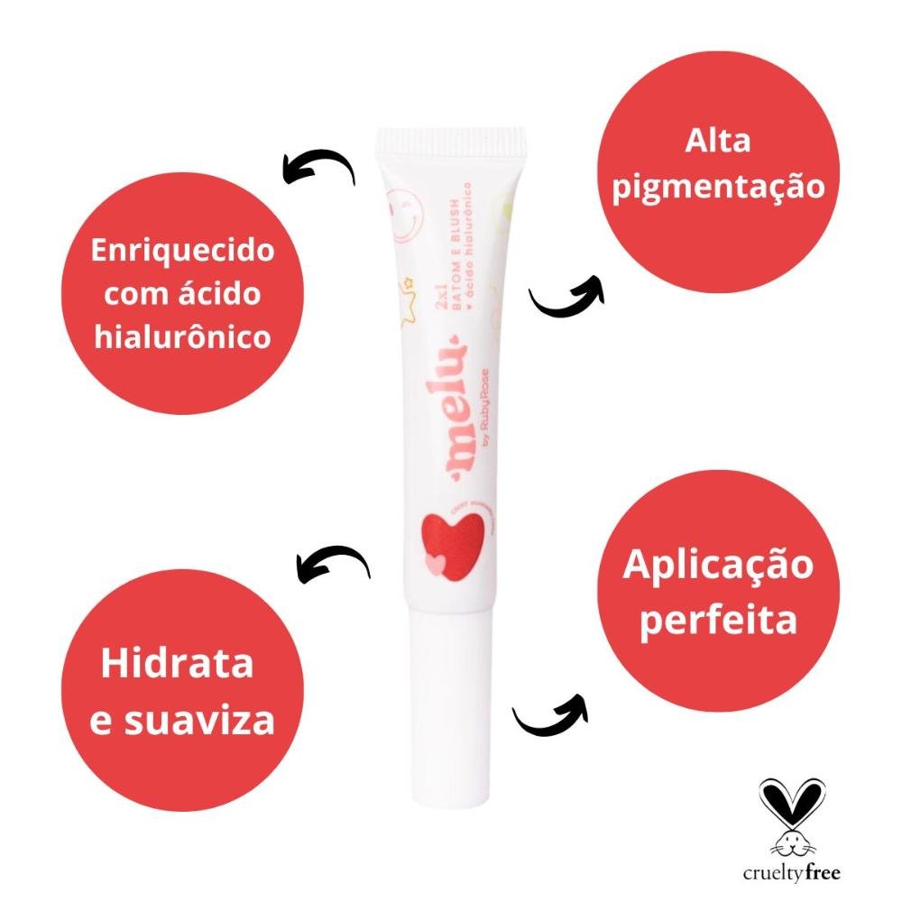 Batom e Blush Melu By Ruby Rose 2x1 Cm04 Arcade 9,5ml Arcade 2