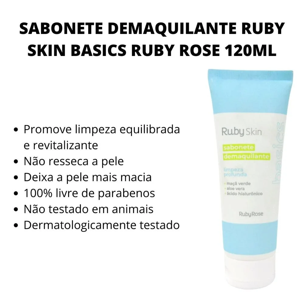Sabonete Demaquilante Ruby Skin Basics Ruby Rose 120ml 120ml 2