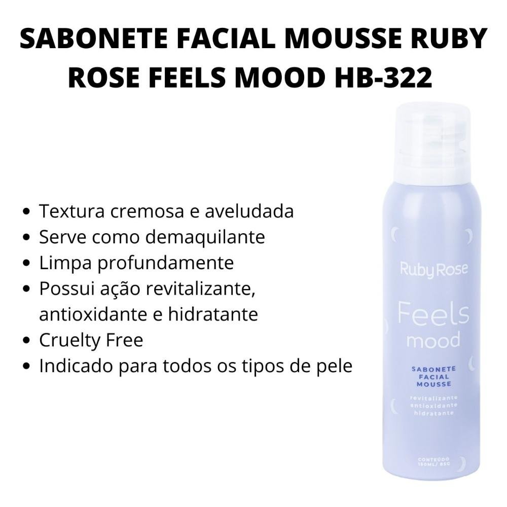 Sabonete Facial Mousse Feels Mood Hb-322 Ruby Rose ÚNICO 2
