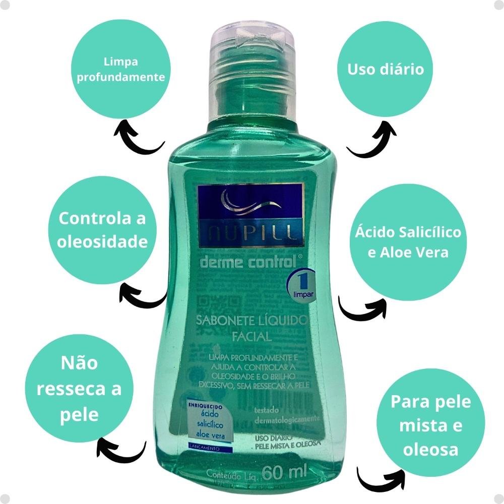 Sabonete Líquido Nupill Derme Control Facial 60ml 60ml 2