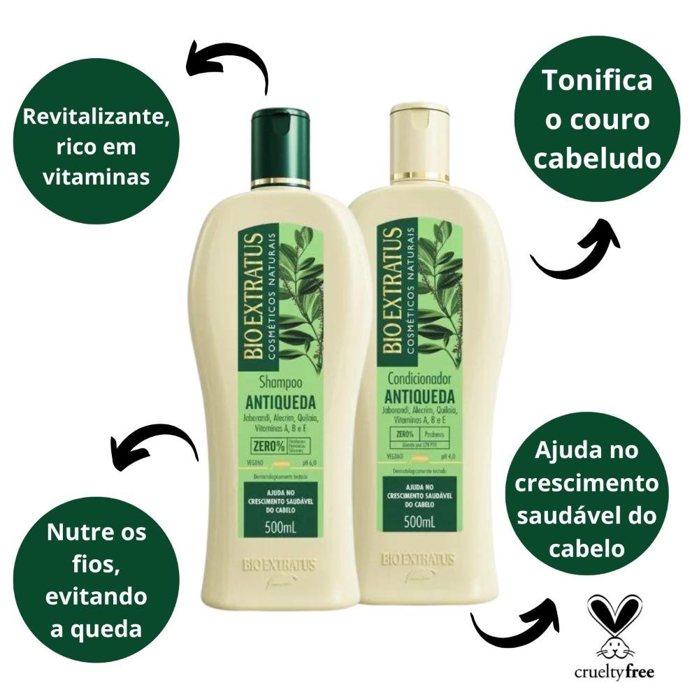 Shampoo + Condicionador Antiqueda Bio Extratus Jaborandi 500ml ÚNICO 2