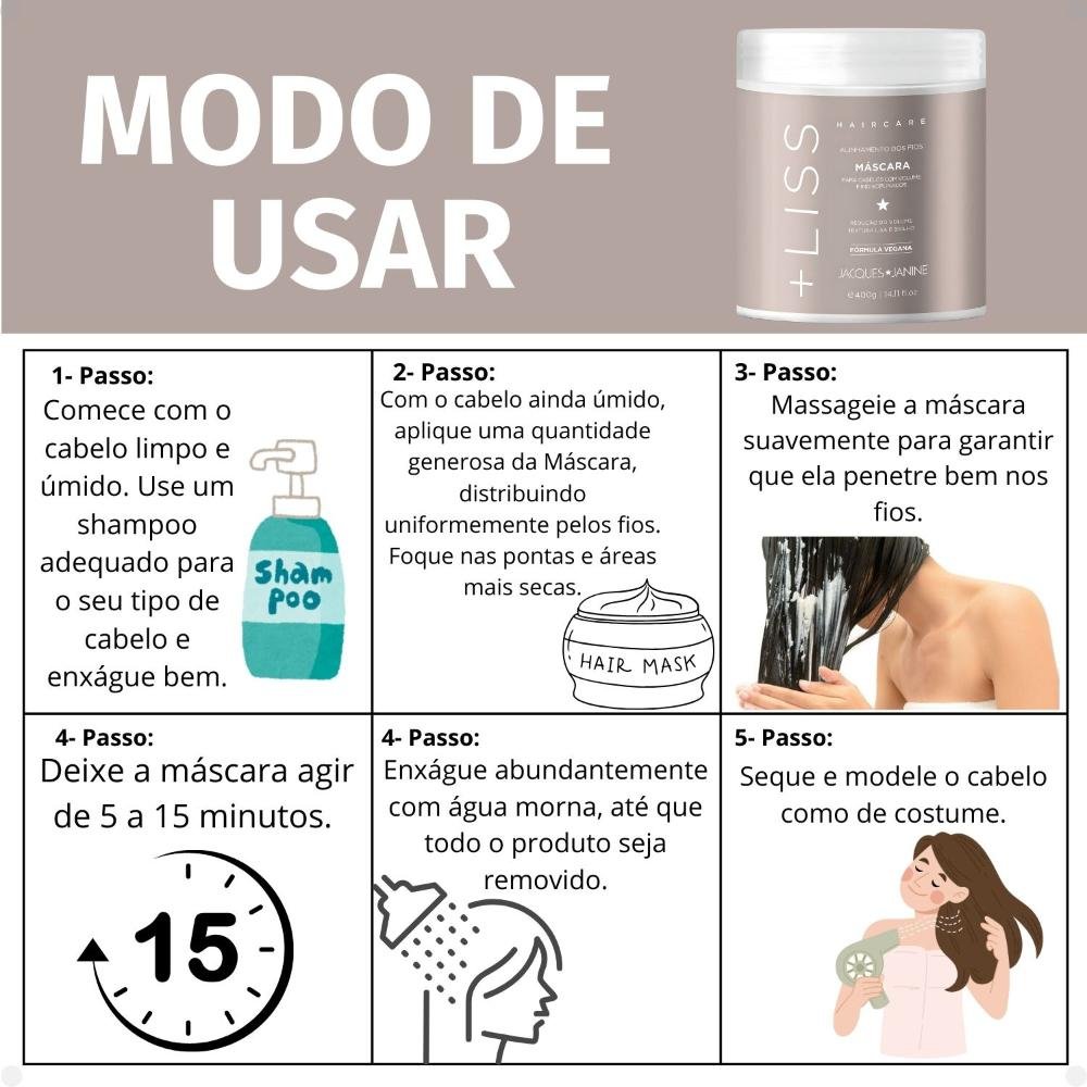 Máscara Condicionadora Jacques Janine + Liss 400g ÚNICO 4