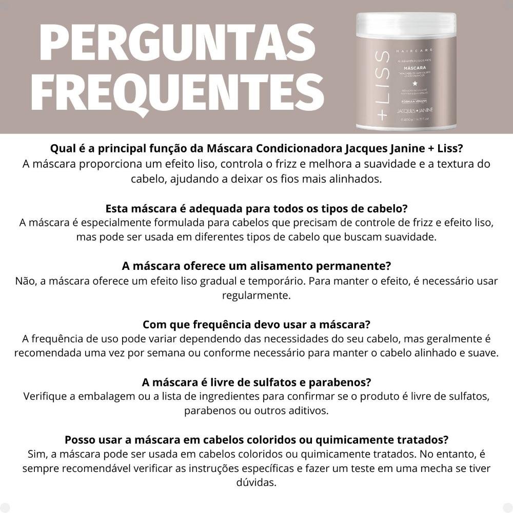 Máscara Condicionadora Jacques Janine + Liss 400g ÚNICO 5