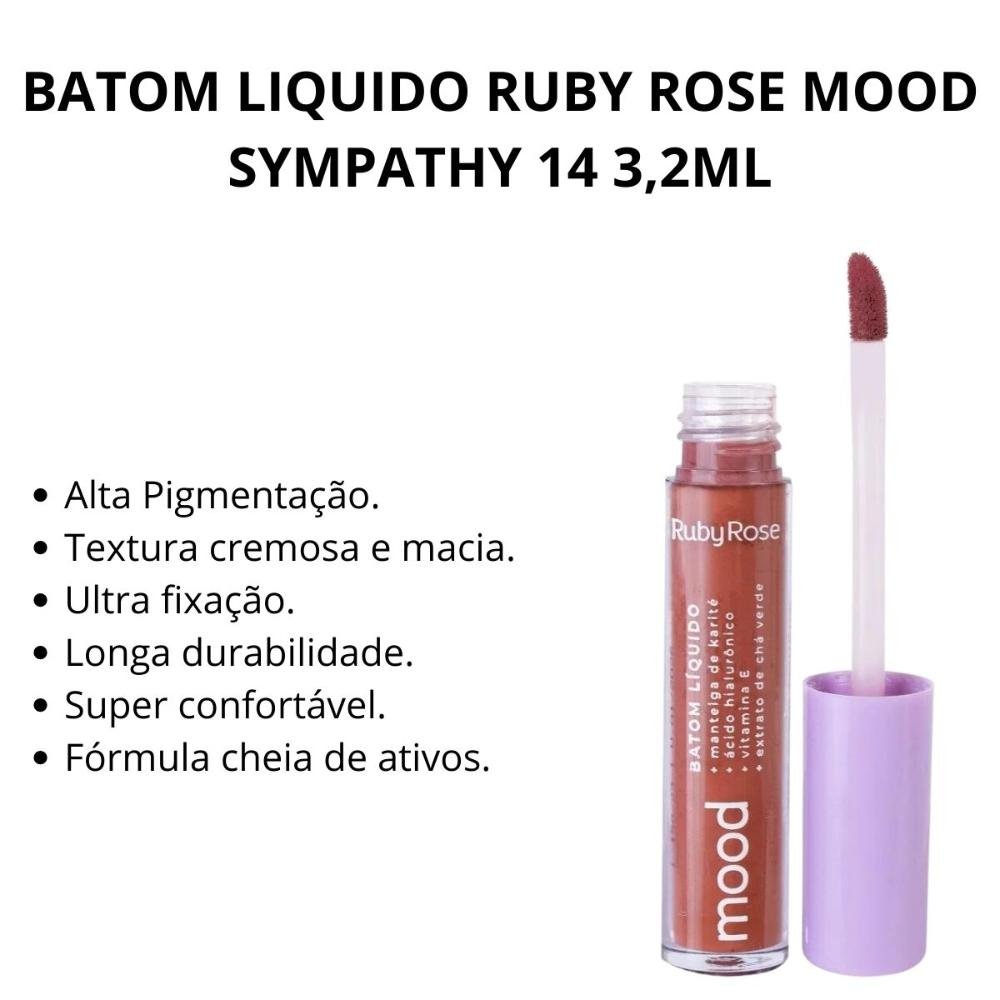 Batom Liquido Ruby Rose Mood Sympathy 14 3,2ml Sympathy 2