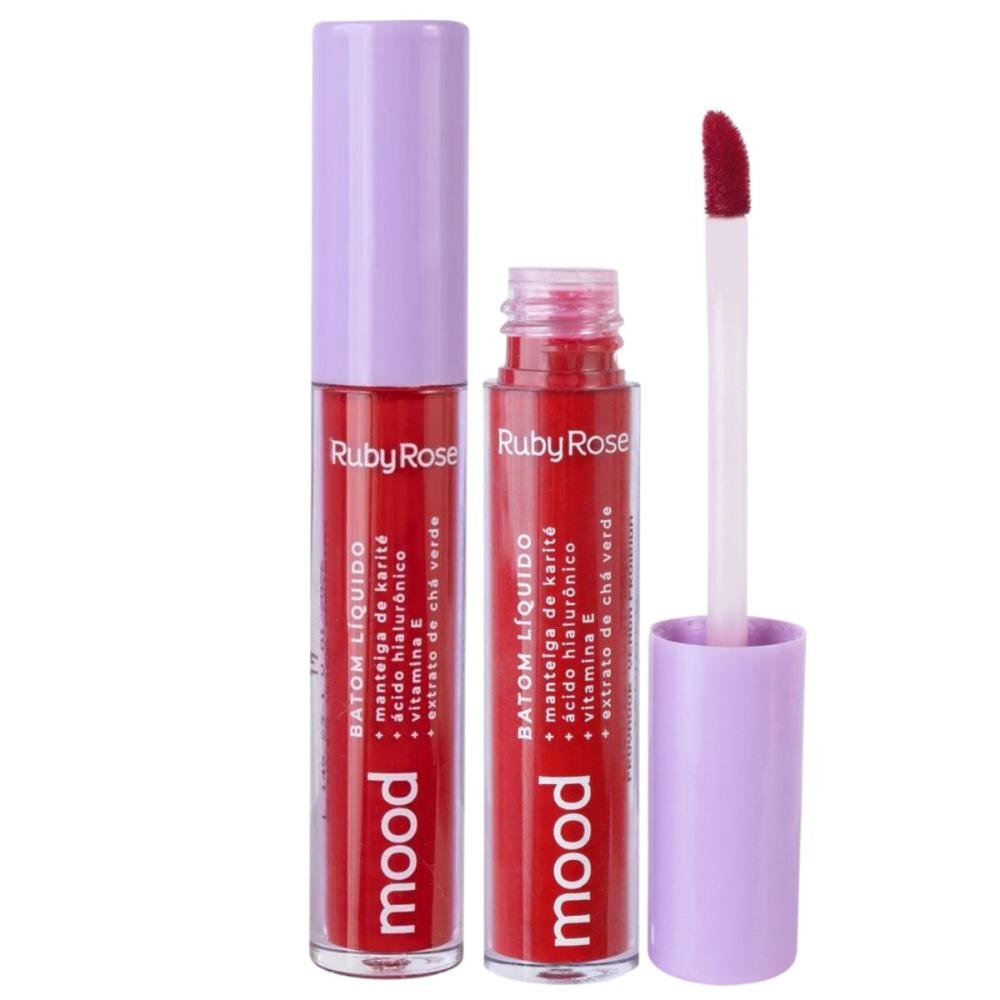 Batom Liquido Ruby Rose Mood Wish 18 3,2ml Wish 1