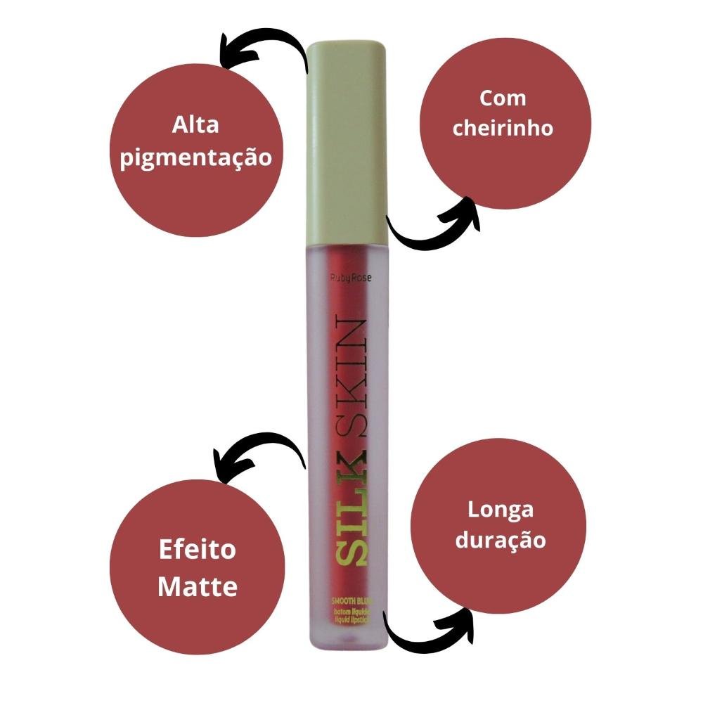 Batom Líquido Ruby Rose Silk Skin Smooth Blur Timeless 4ml HB-F7100-1 Timeless 2