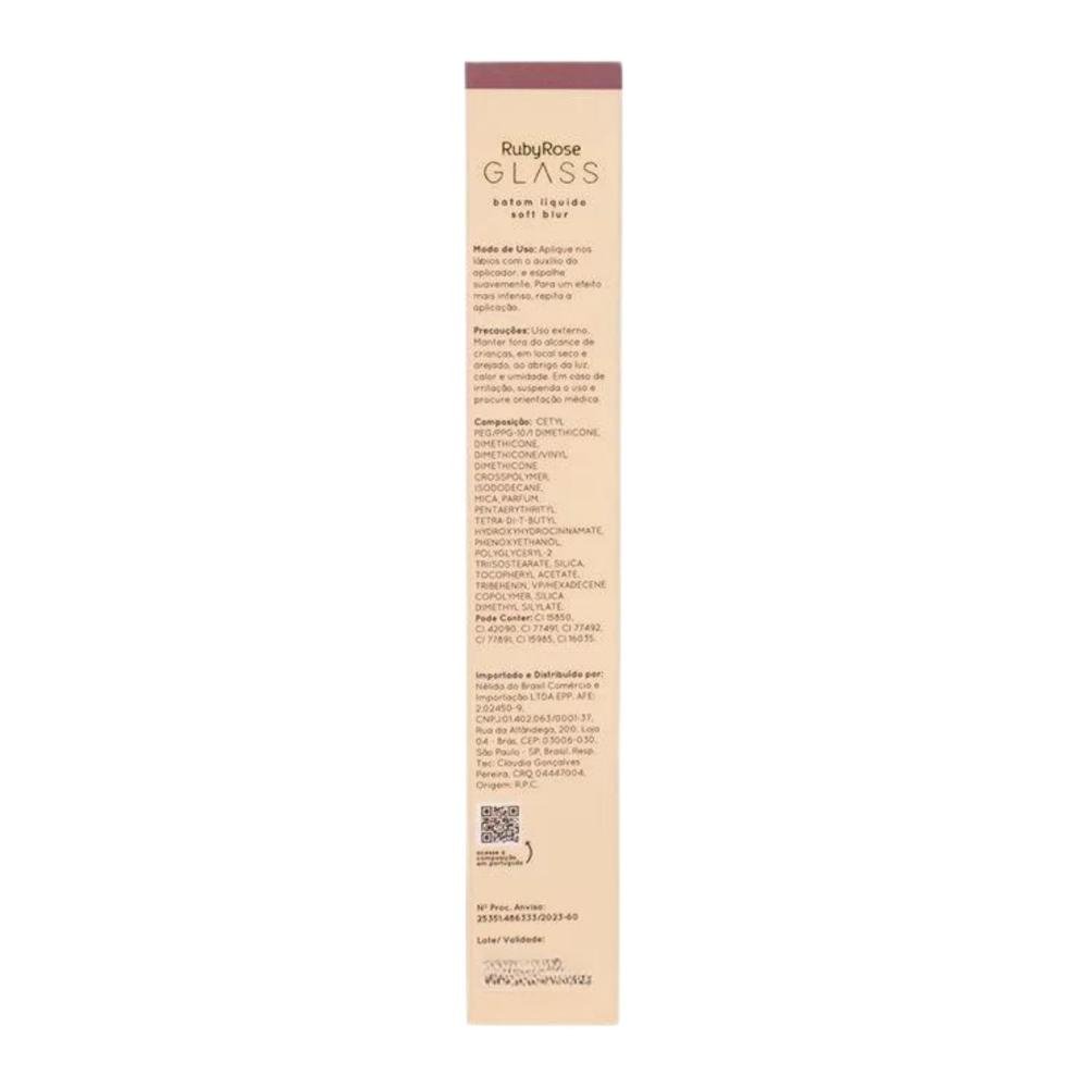 Batom Líquido Soft Blur Ruby Rose Glass Bg03 3,3ml Bg03 6