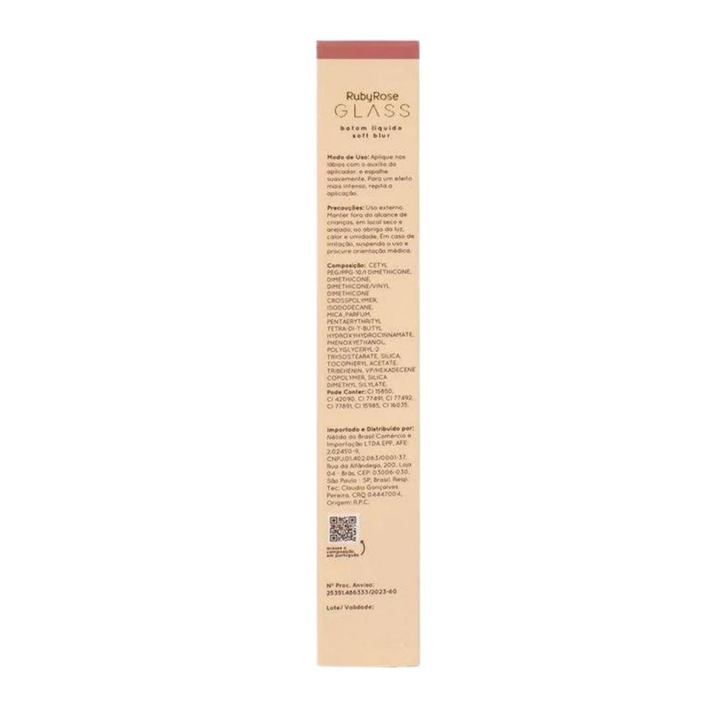 Batom Líquido Soft Blur Ruby Rose Glass Bg06 3,3ml Bg06 6