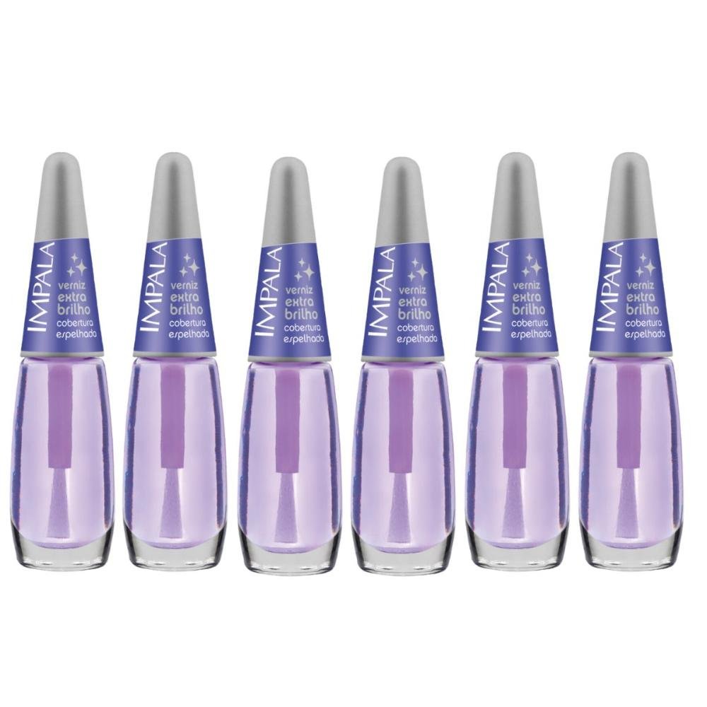 Kit Esmalte Verniz Impala Extra Brilho 7,5ml C/6 ÚNICO 1