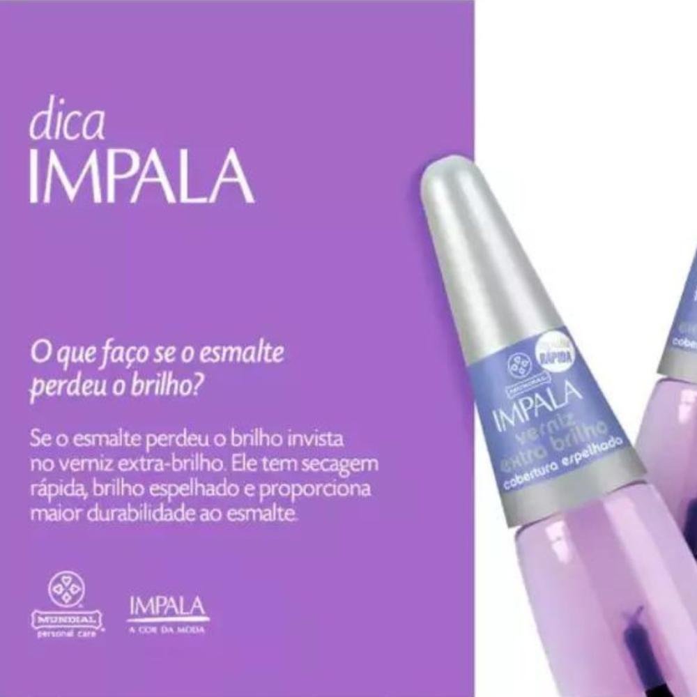 Kit Esmalte Verniz Impala Extra Brilho 7,5ml C/6 ÚNICO 3