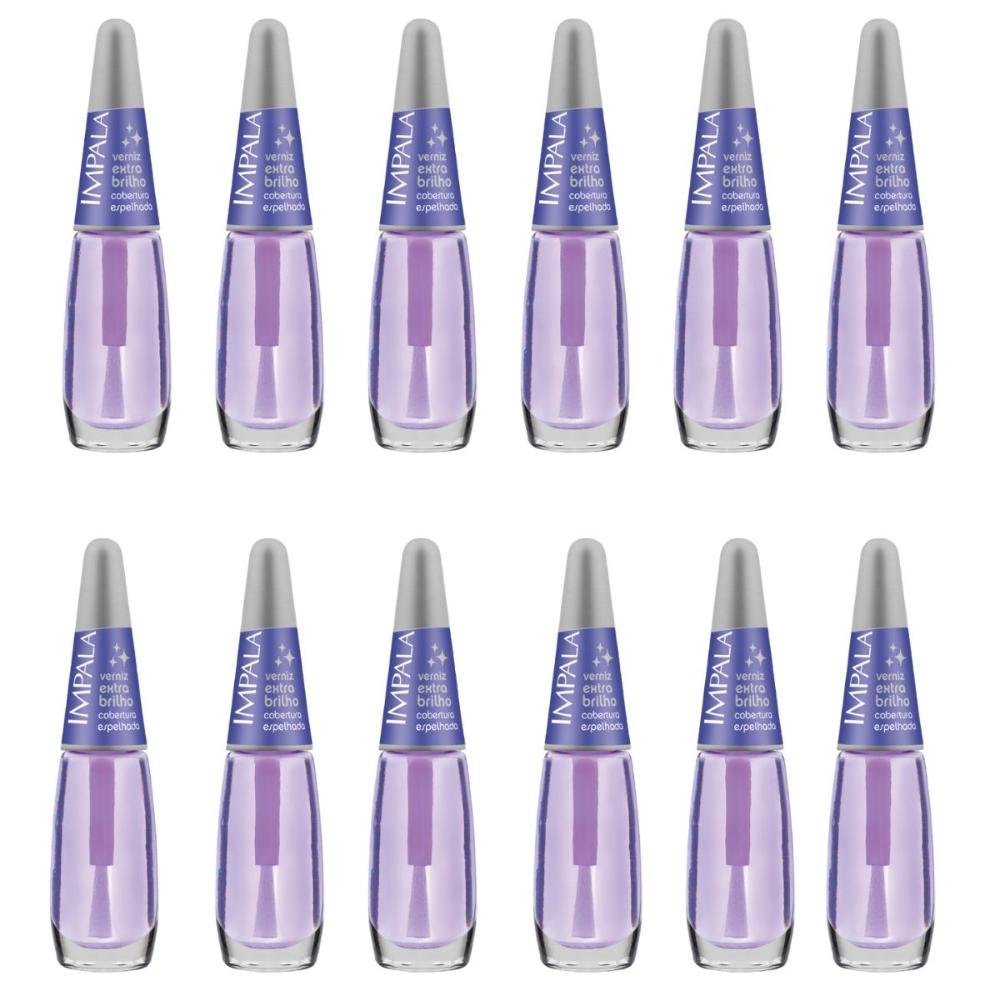 Kit Esmalte Verniz Impala Extra Brilho 7,5ml C/12 ÚNICO 1