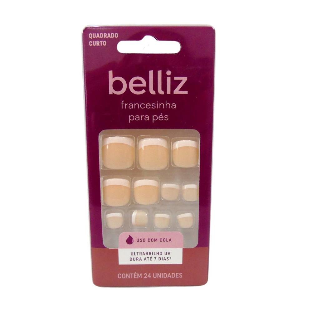 Unhas Postiças Francesinha Para Pés Belliz C/24 Uni Cód.1208 ÚNICO 1