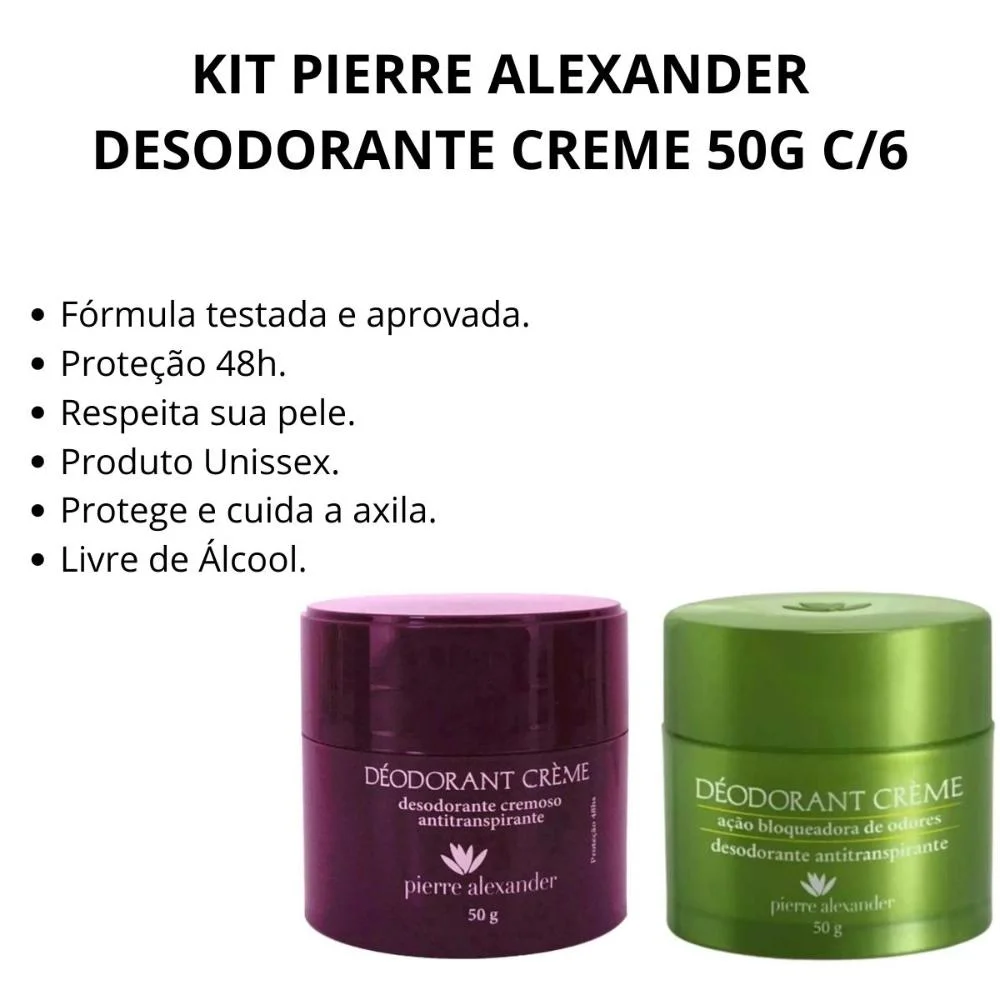 Kit Pierre Alexander Desodorante Creme 50g C/6 ÚNICO 2