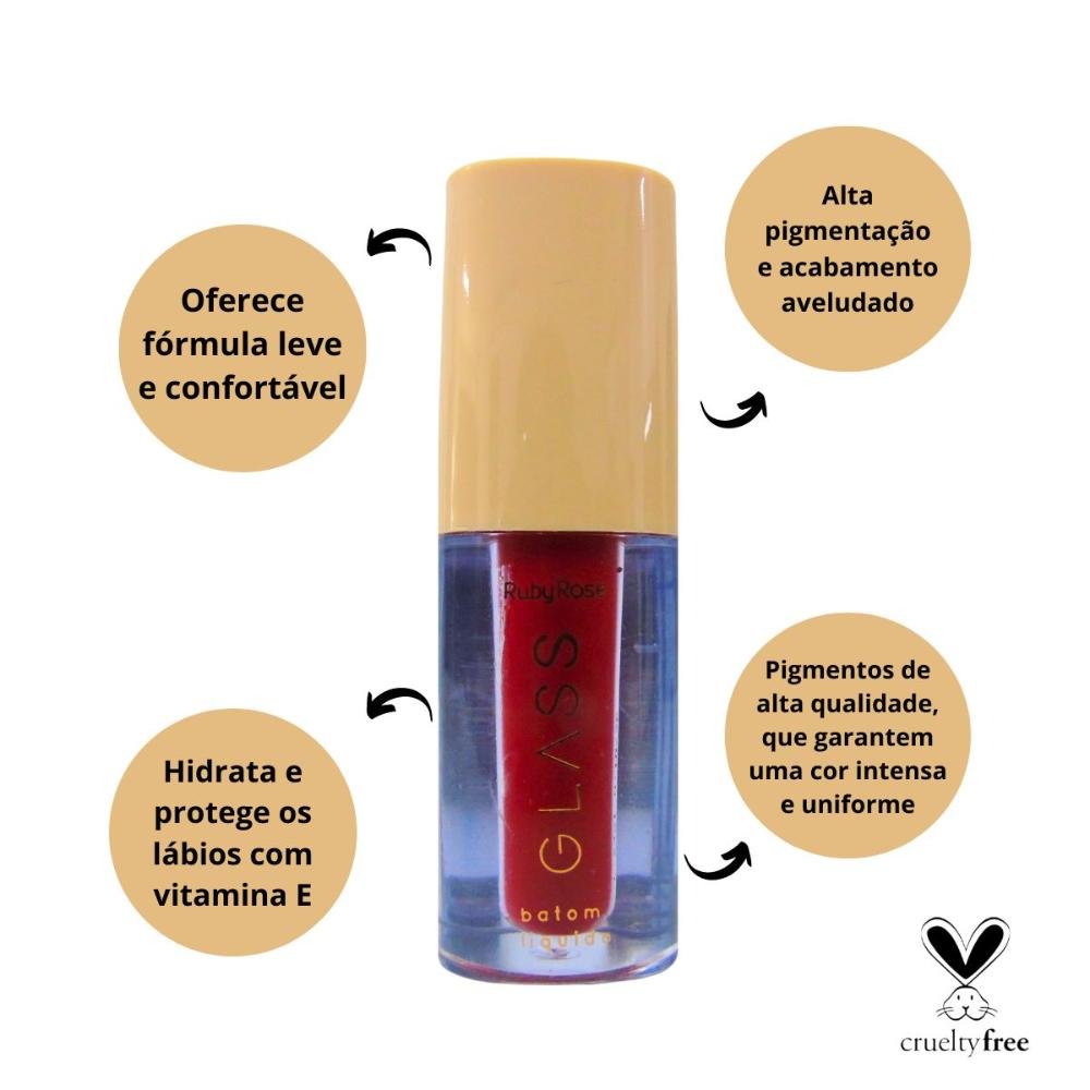 Batom Líquido Velvety Ruby Rose Glass Bg04 3,5ml Bg04 2