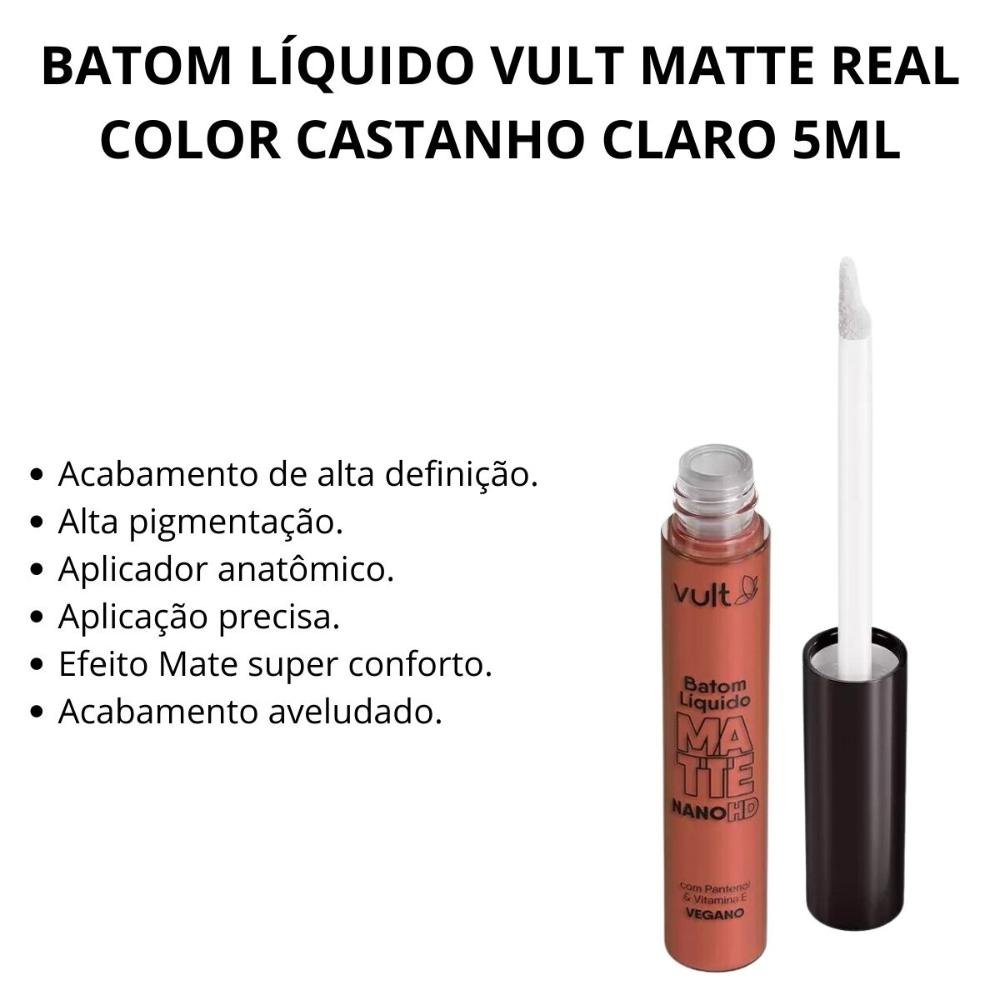 Batom Líquido Vult Matte Real Color Castanho Claro 5ml Castanho Claro 2