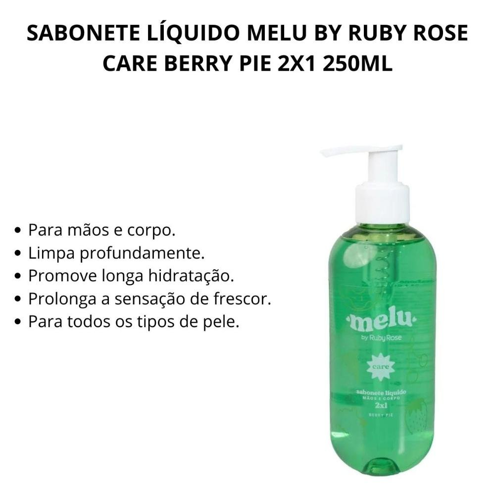 Sabonete Líquido Melu By Ruby Rose Care Berry Pie 2x1 250ml ÚNICO 2