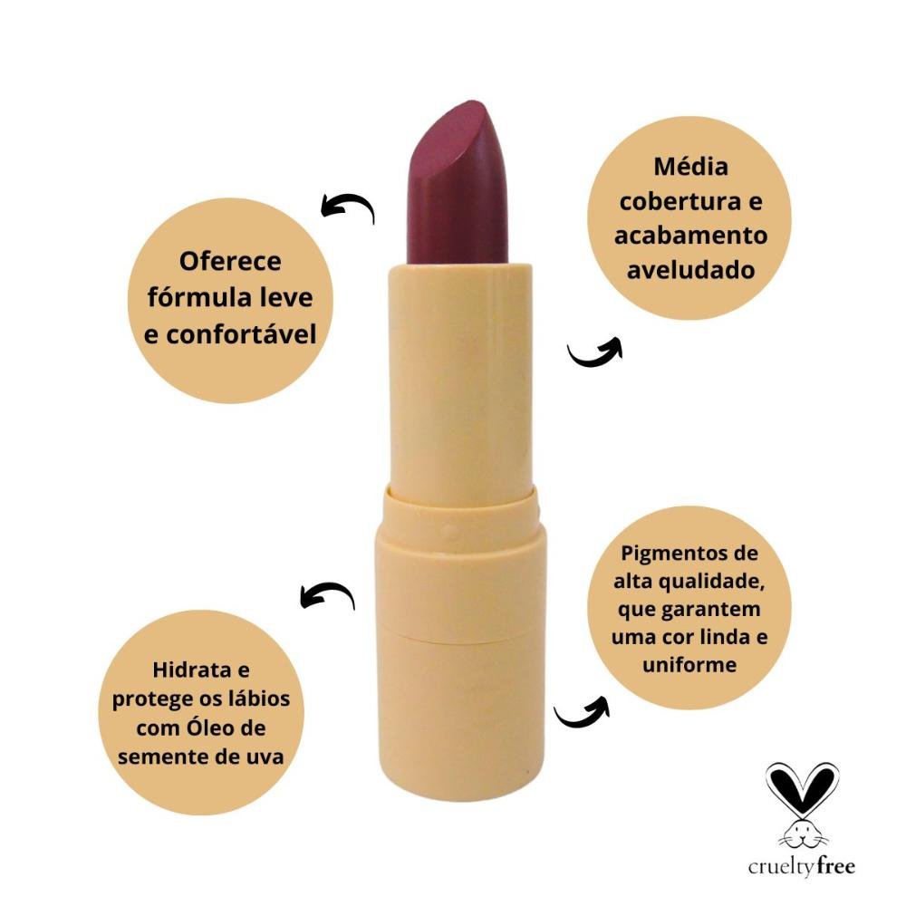 Batom Velvety Ruby Rose Glass Bg05 3,5g Bg05 2