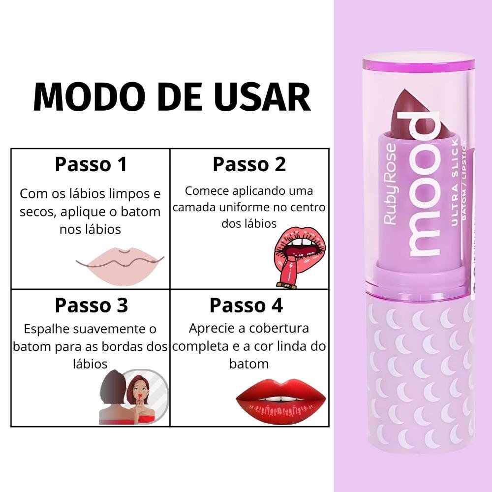 Batom Ultra Slick Ruby Rose Mood Mysterious Hb-7001-5 Mysterious 6
