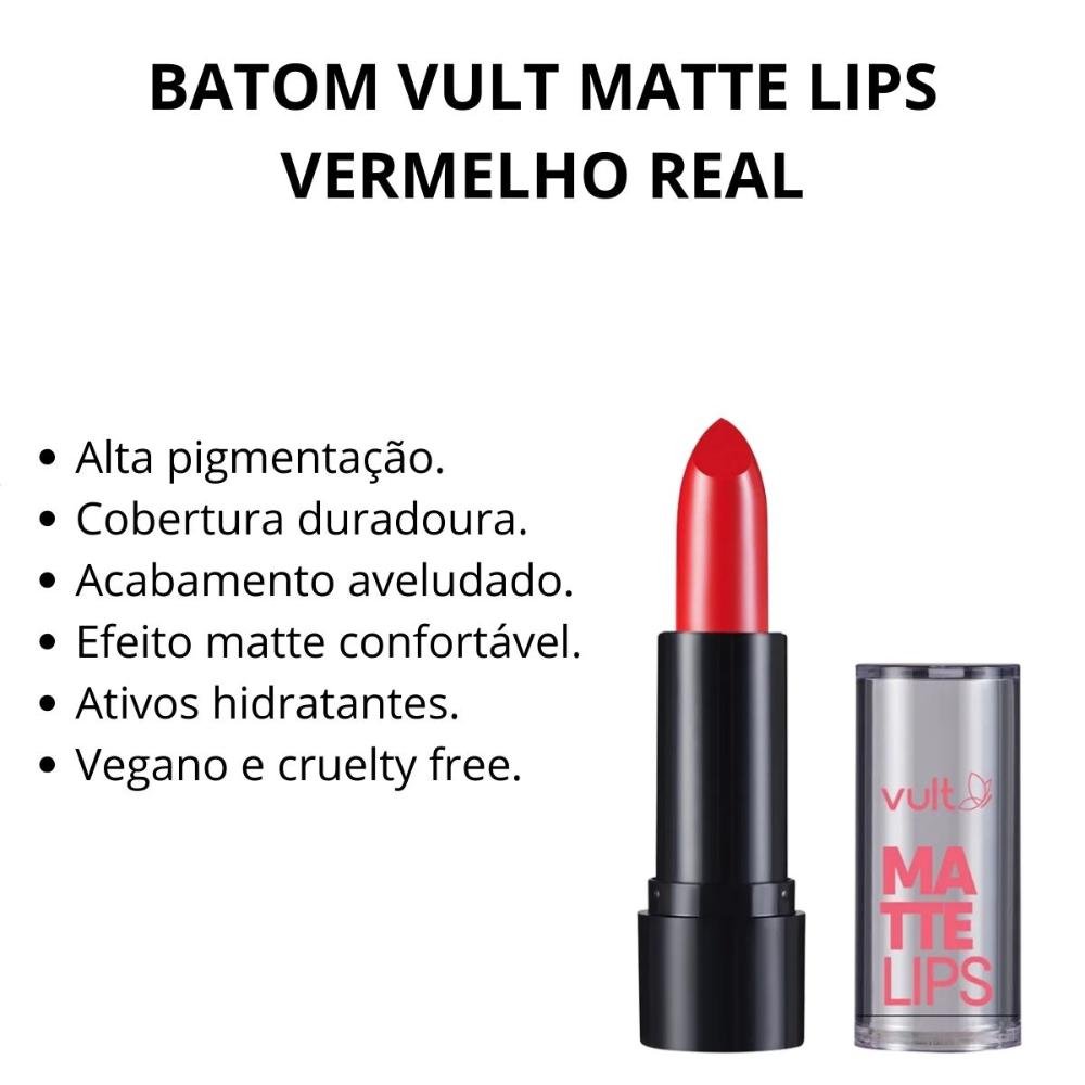 Batom Vult Matte Lips Vermelho Real 3,8g Vermelho Real 2