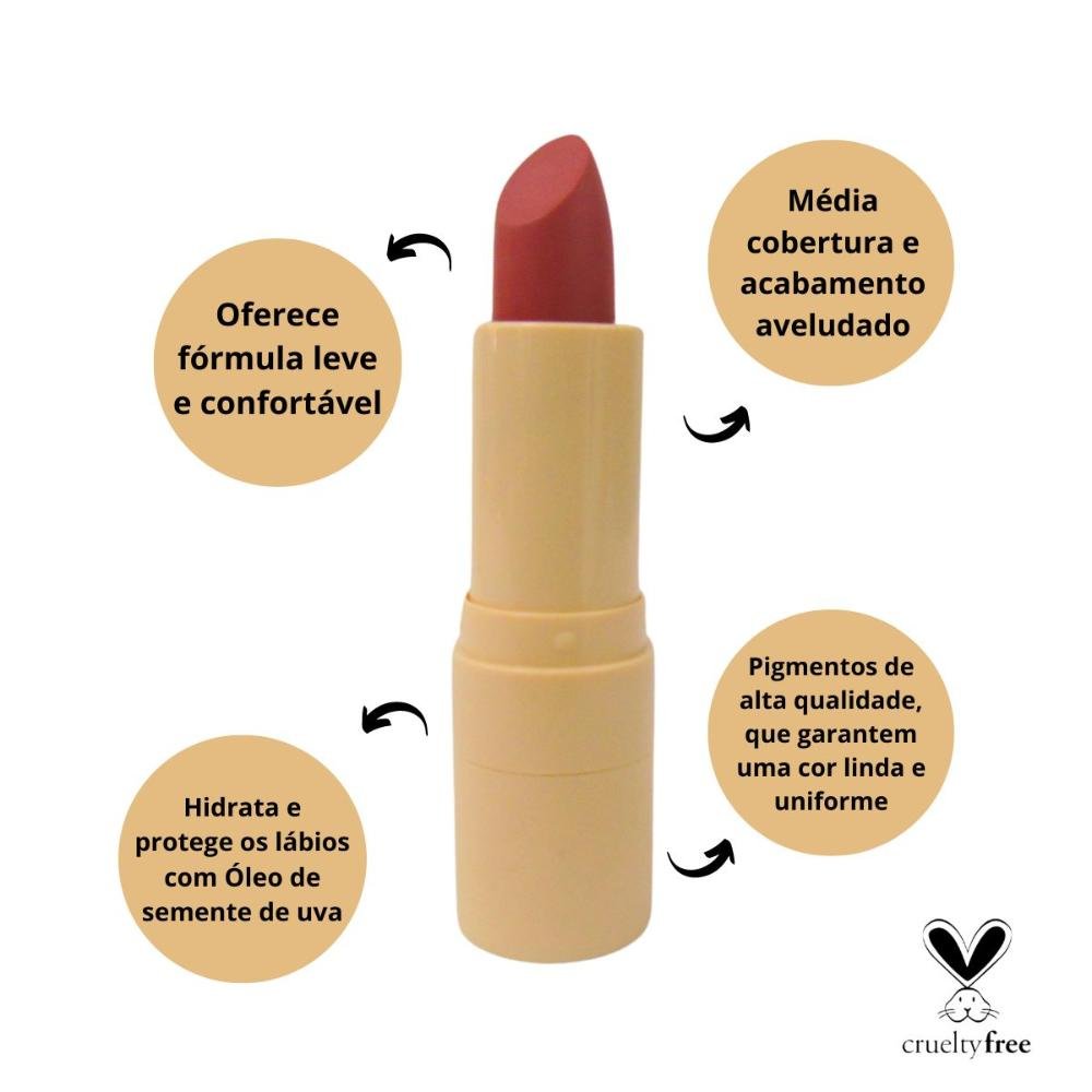 Batom Velvety Ruby Rose Glass Bg06 3,5g Bg06 2