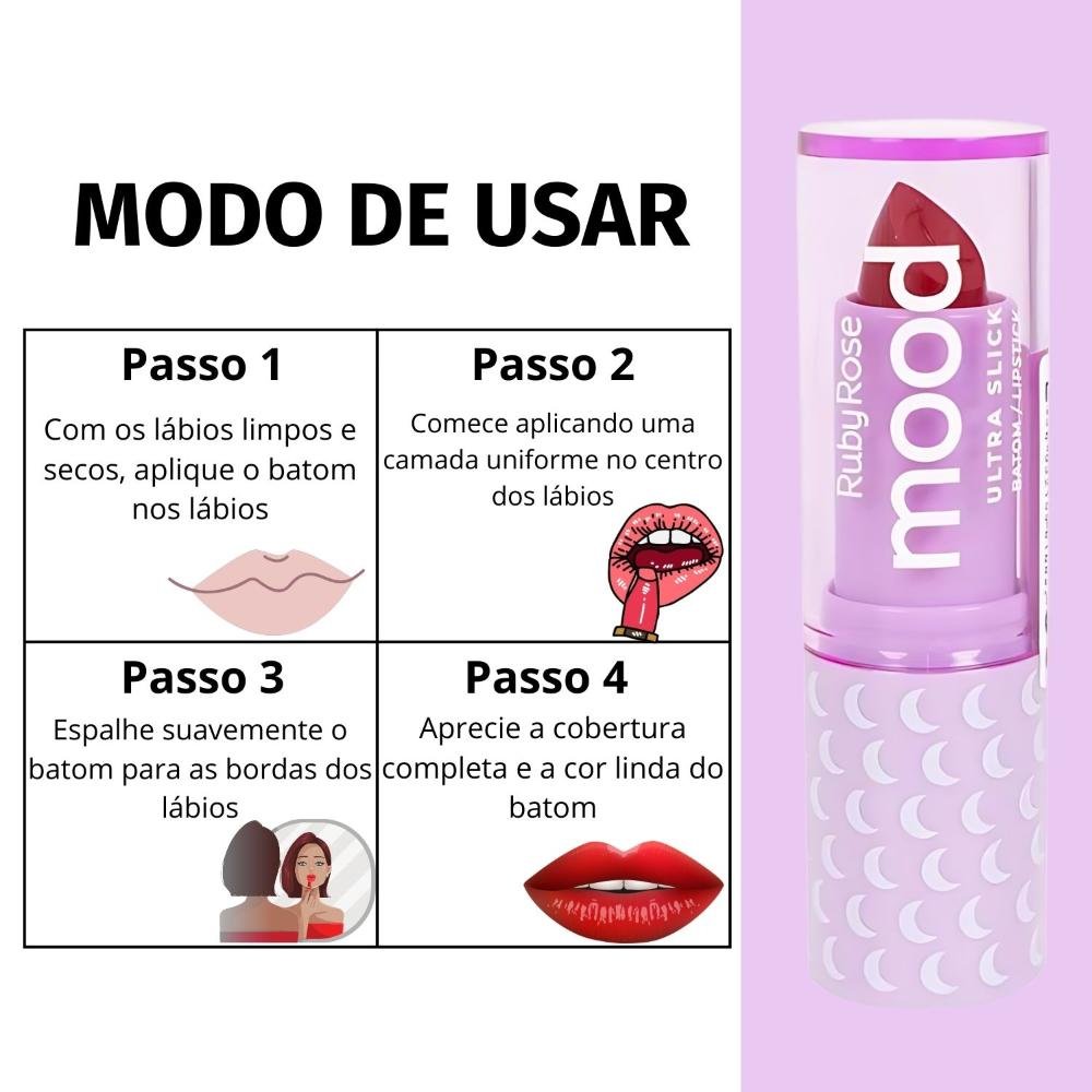 Batom Ultra Slick Ruby Rose Mood Showy Hb-7001-4 Showy 6